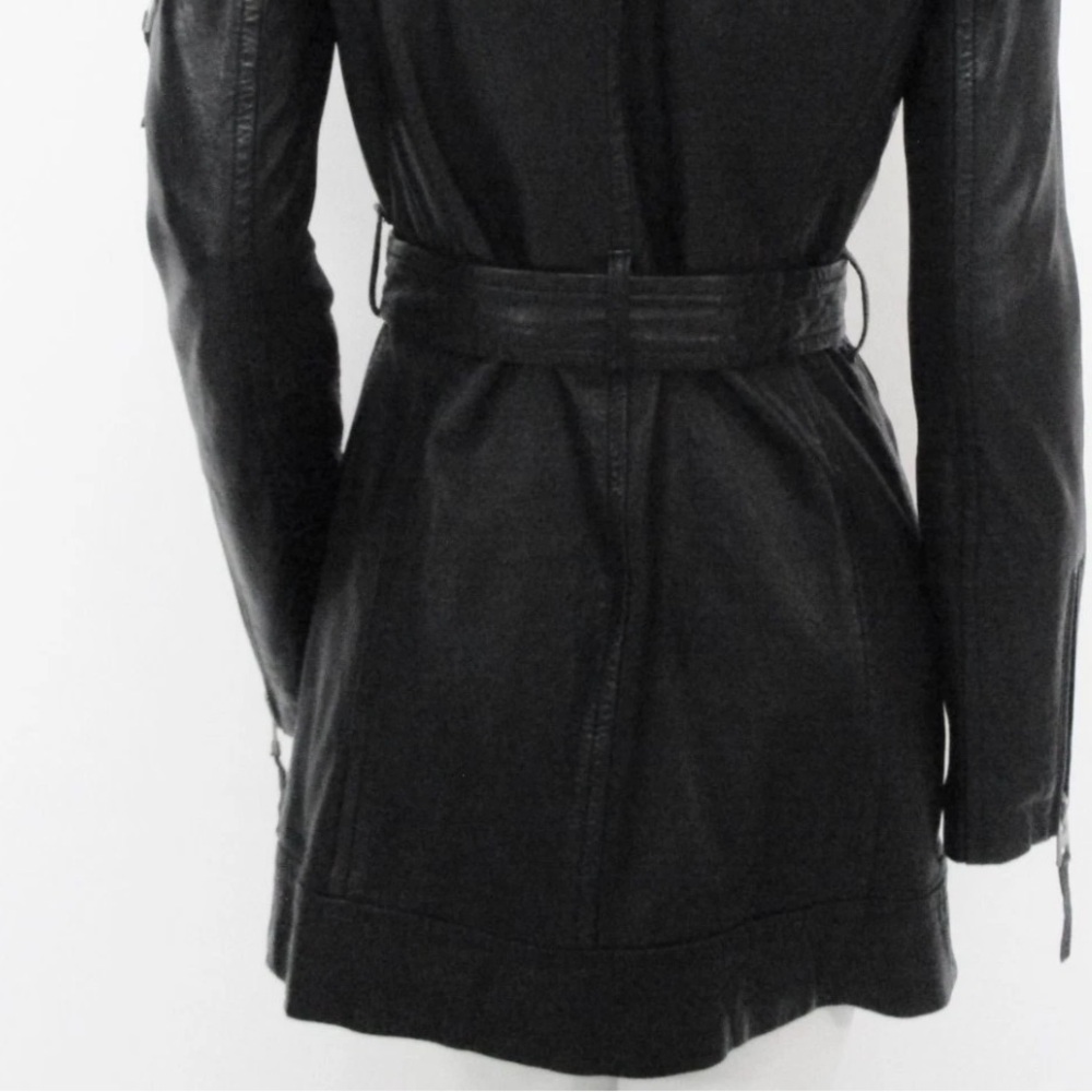 ALL SAINTS Asker Biker Leather Jacket US size 2 - Picture 6 of 12